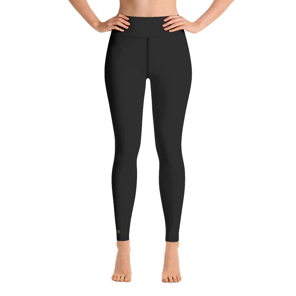 Black "I Am Happier Outside" Leggings