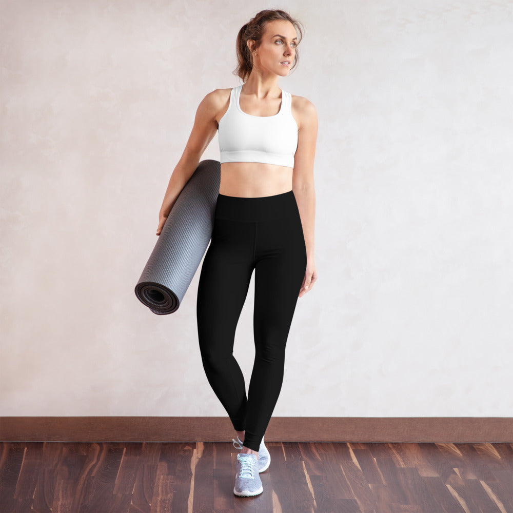 Black "I Am Happier Outside" Leggings