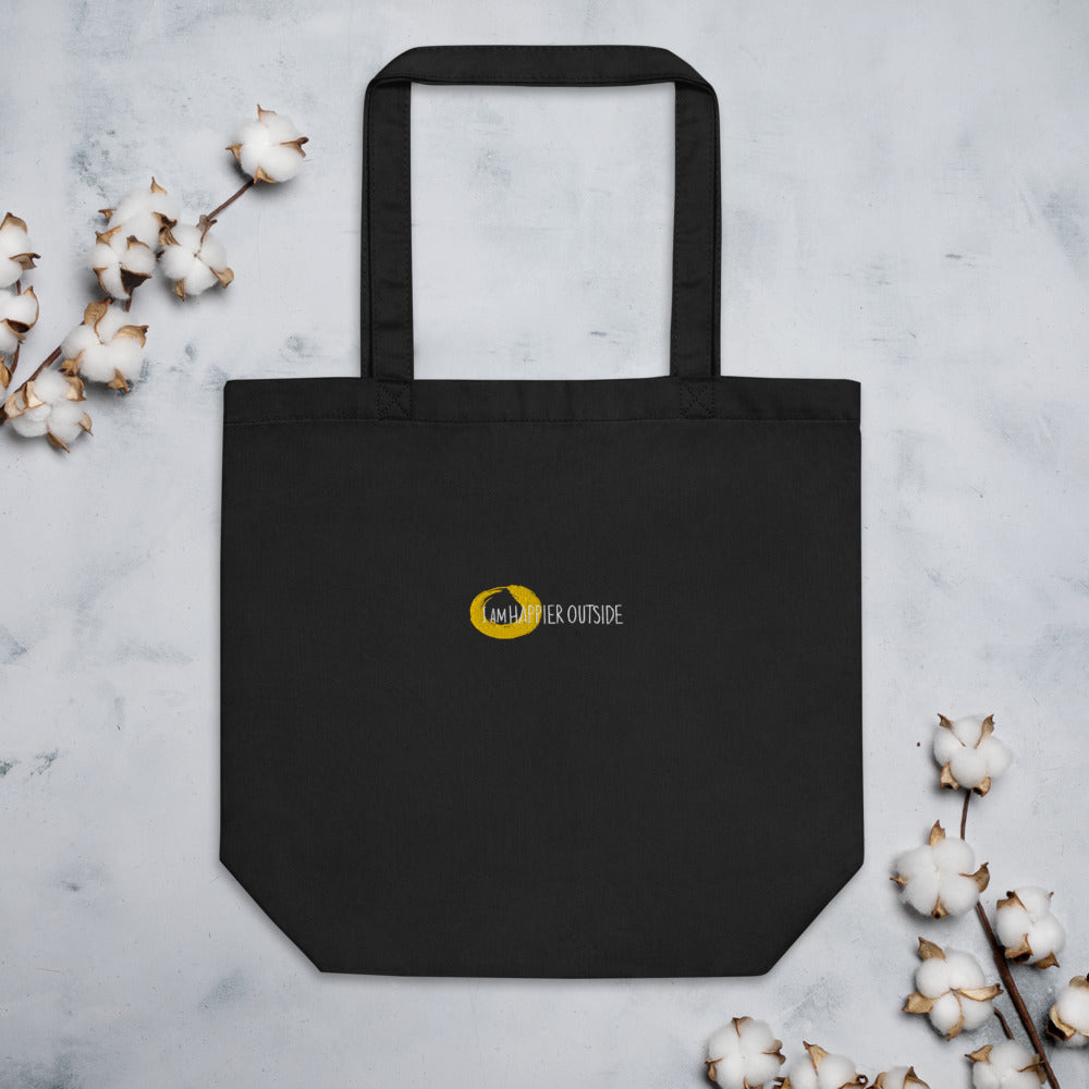 Happier Outside Tote Bag by Ecoconscious