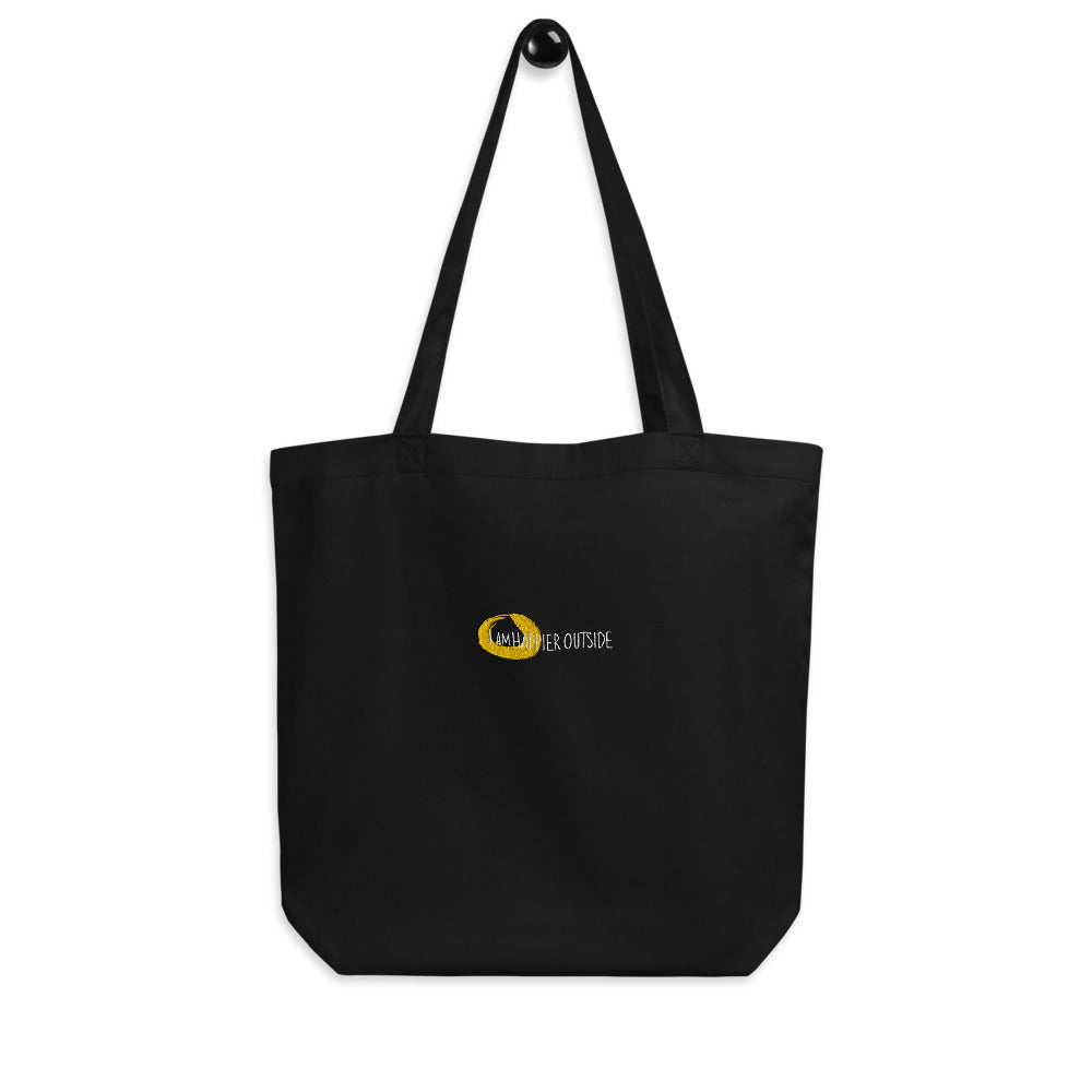 Happier Outside Tote Bag by Ecoconscious