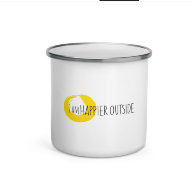 "I Am Happier Outside" Enamel Mug